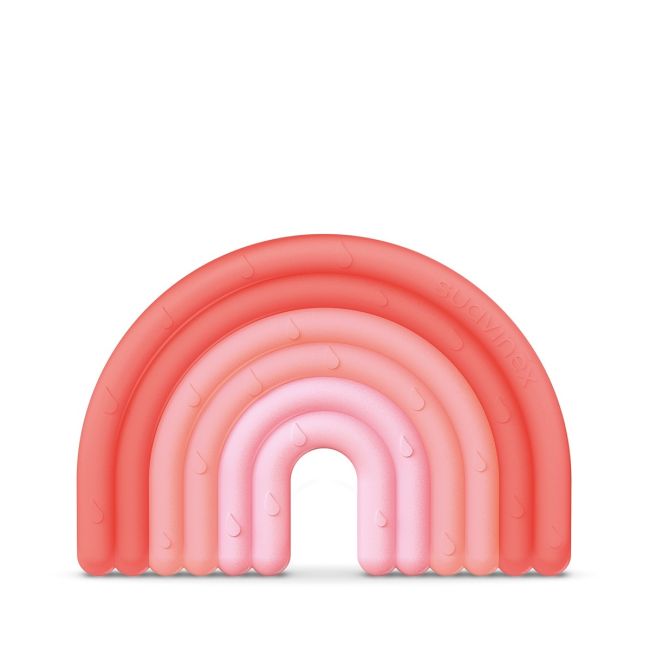 Inel de dentiție din silicon Curcubeu, roz, Suavinex JEM8426420079495