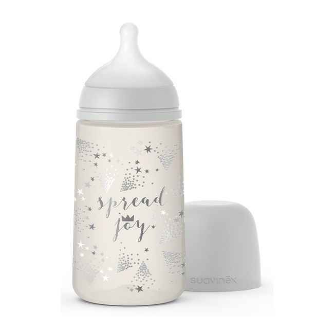 Set Cadou Biberon 270ml + Suzetă 0-6m + Clema Silver Premium, Spread Joy, Suavinex JEM8426420077071