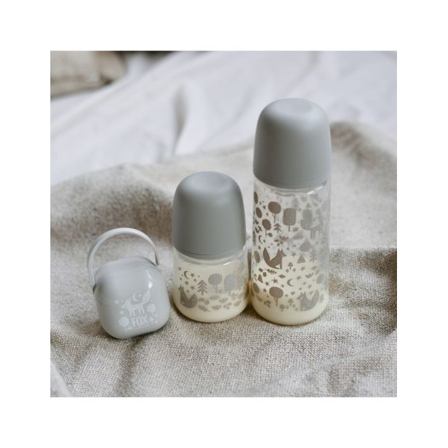 Set Cadou biberon 150 ml + biberon 270 ml + suzetă + lănțișor suzetă Fox, Suavinex JEM8426420077095