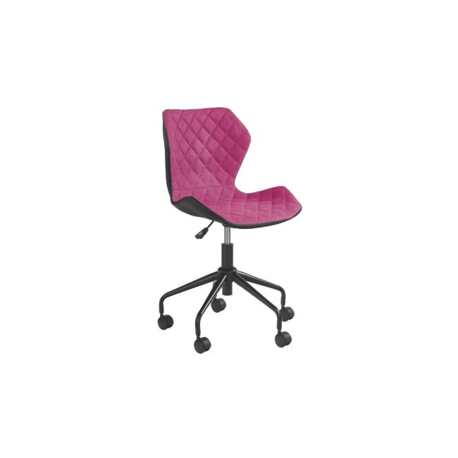 Set birou cu rafturi hm narvik b1, cadru metalic, pal melaminat, 120x64x120 cm, stejar sonoma/alb si scaun birou hm matrix, ergonomic, stofa/piele ecologica, 100 kg, negru/roz drm10356