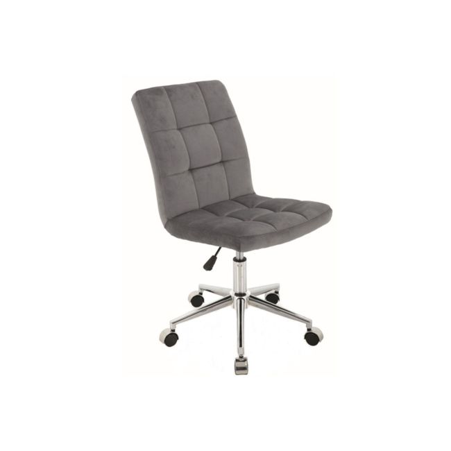 Set birou cu rafturi hm narvik b1, cadru metalic, pal melaminat, 120x64x120 cm, stejar sonoma/negru si scaun stofa tip catifea sl q020, inaltime reglabila, cadru cromat, 90 kg, gri drm10357