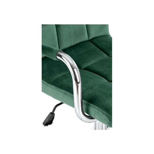 Set birou hm lima b1, cu usa si sertar, pal melaminat, 120x55x75 cm, stejar sonoma si scaun hm gonzo 4, stofa tip catifea, mecanism de balans, cadru cromat, 90 kg, verde drm10353