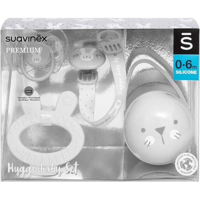 Set cadou 4 articole, iepuras gri, Hygge Suavinex JEM8426420068635