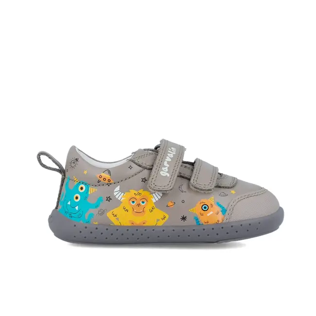 Tenisi din piele pentru copii Garvalin, monstruleti, gri (Marime: 22) JEM241309-B-22