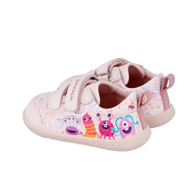 Tenisi din piele pentru copii Garvalin, monstruleti, roz (Marime: 19) JEM241307-A-19