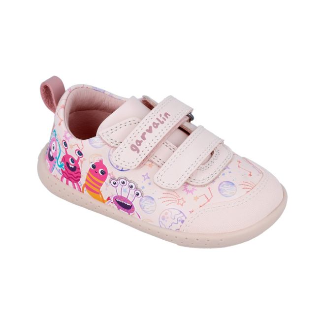 Tenisi din piele pentru copii Garvalin, monstruleti, roz (Marime: 26) JEM241307-A-26