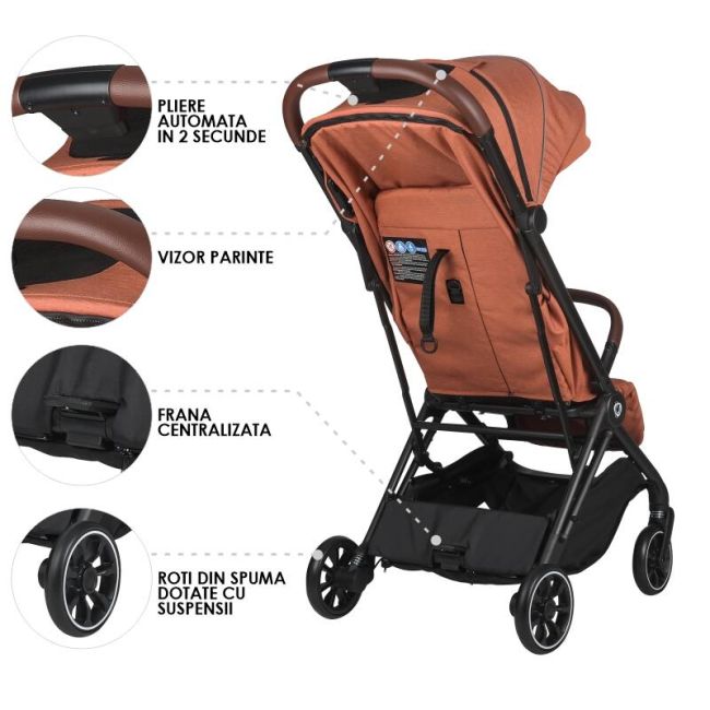 Carucior sport cu pliere automata coccolle beyla coral smb323031642