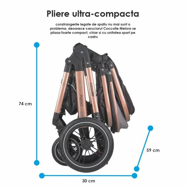 Carucior transformabil 3in1 coccolle melora diamond black smb322061560