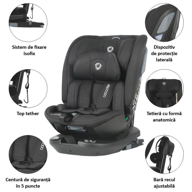 Scaun auto rotativ isize coccolle velsa jet black smb323085260