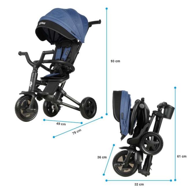 Tricicleta ultrapliabila qplay nova niello albastru smb322013130