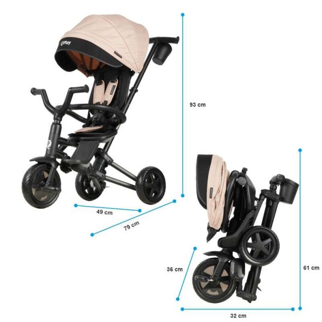 Tricicleta ultrapliabila qplay nova niello bej smb332013144