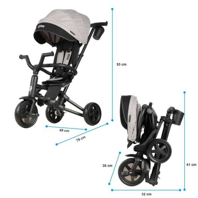Tricicleta ultrapliabila qplay nova niello gri smb322013164