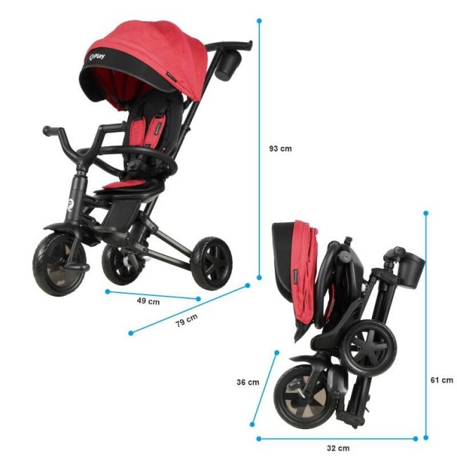 Tricicleta ultrapliabila qplay nova niello rosu smb322013120
