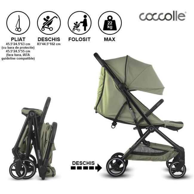 Carucior cu pliere automata coccolle sierra sage green smb324032180