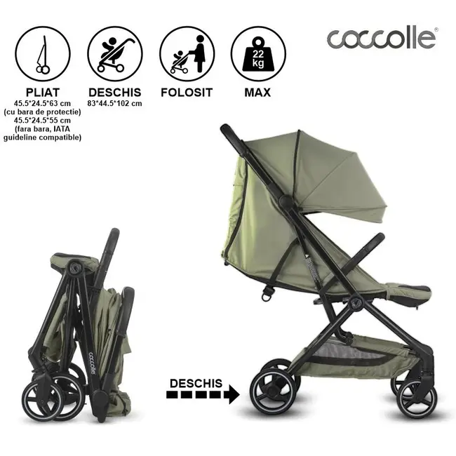 Carucior cu pliere automata coccolle sierra sage green smb324032180