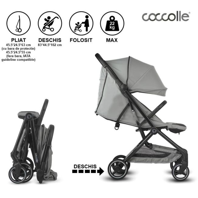 Carucior sport cu pliere automata coccolle sierra greystone smb324032171