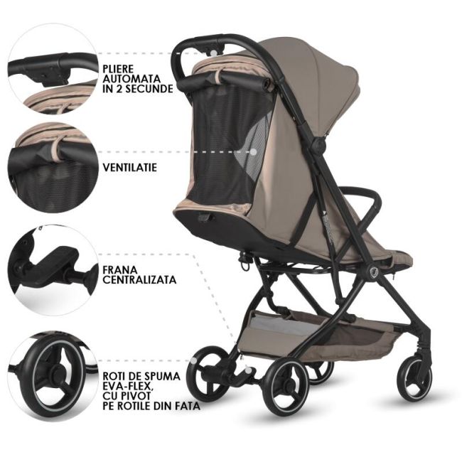 Carucior sport cu pliere automata coccolle sierra taupe brown smb324032143