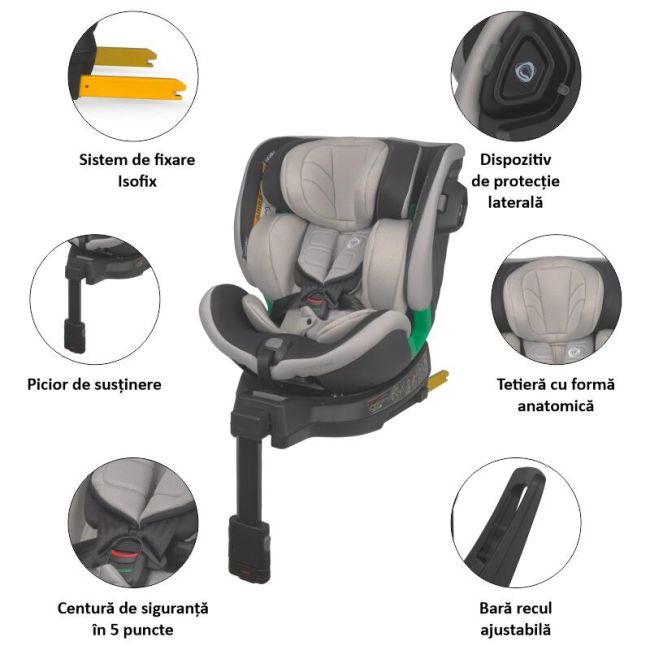 Scaun auto isize 40-150 cm coccolle mago jet black smb324084860