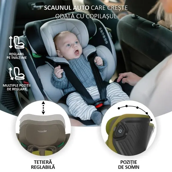 Scaun auto isize 40-150 cm coccolle mago olive khaki smb324084881