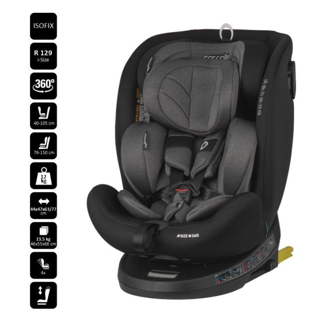 Scaun auto isize 40-150 cm coccolle nova diamond black smb324085060
