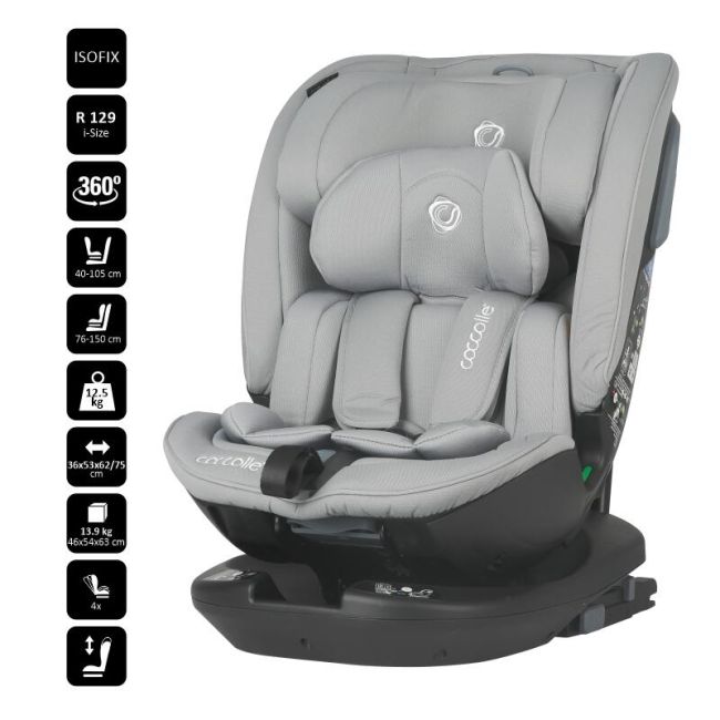 Scaun auto rotativ isize coccolle velsa neutral grey smb323085271