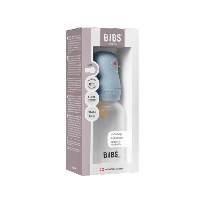 Bibs - set complet biberon anticolici, 150 ml, latex, baby blue bbb5016231