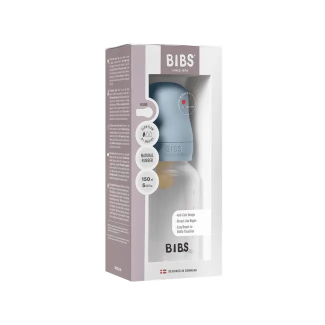 Bibs - set complet biberon anticolici, 150 ml, latex, baby blue bbb5016231