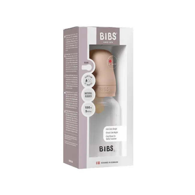 Bibs - set complet biberon anticolici, 150 ml, latex, blush bbb5016244