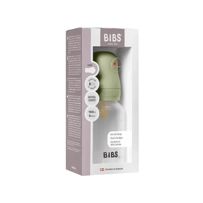 Bibs - set complet biberon anticolici, 150 ml, latex, sage bbb5016250