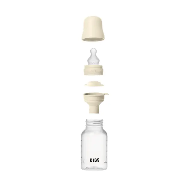 Bibs - set complet biberon anticolici, 150 ml, silicon, ivory bbb50161216