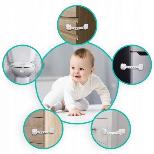 Incuietori de siguranta pentru usi si sertare, 6 bucati, ricokids 798200 - alb edeedi798200