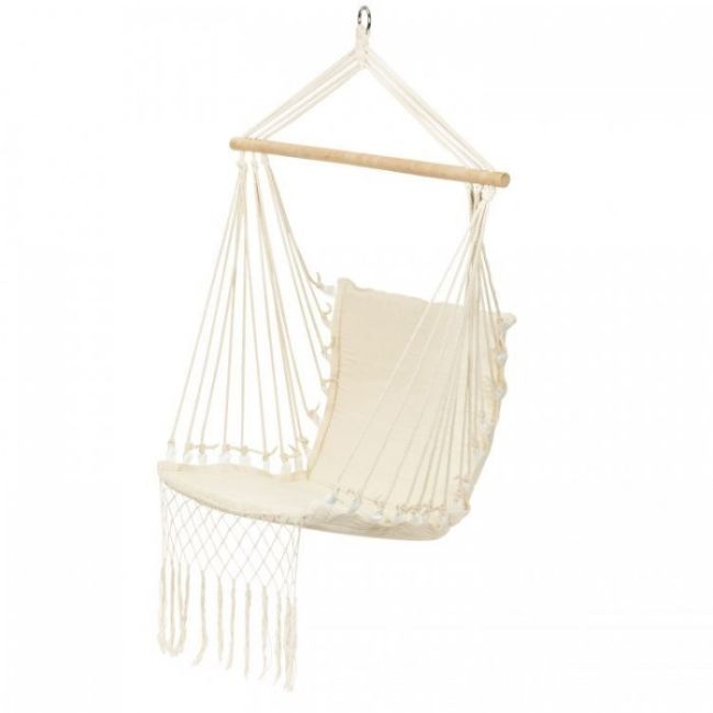 Leagan suspendat pentru interior/exterior, cu spatar, cuib de barza, 120 kg, gw-923, alb edeedigw-923white
