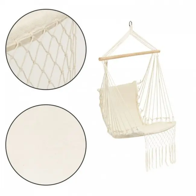 Leagan suspendat pentru interior/exterior, cu spatar, cuib de barza, 120 kg, gw-923, alb edeedigw-923white
