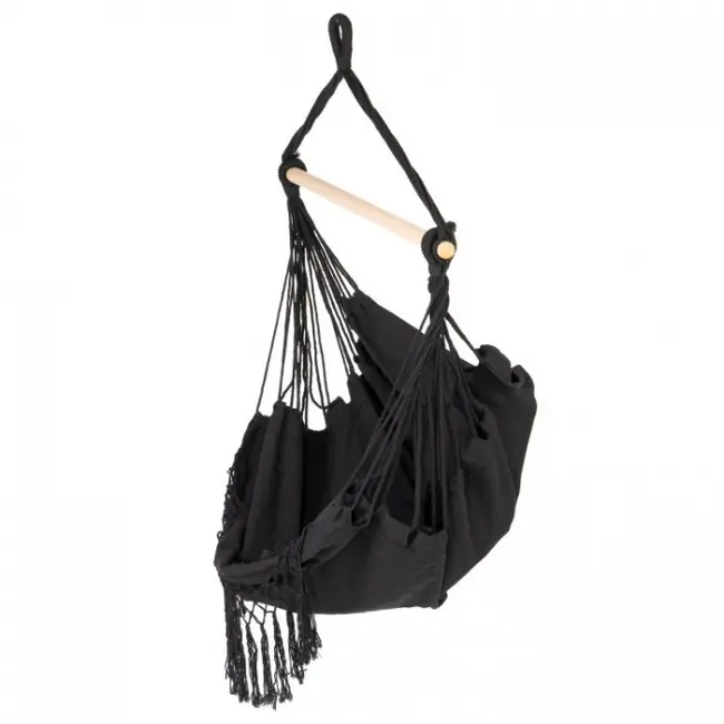Leagan suspendat pentru interior/exterior, cu spatar si 2 perne, cuib de barza, negru, gw-918 edeedigw-918black