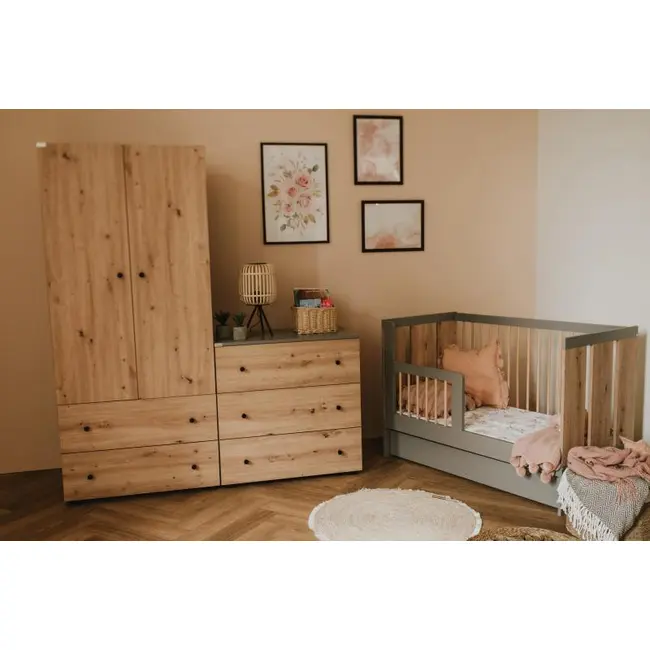 Mobilier Camera copii Si Bebelusi KLUPS PAULINE Grafit-Stejar MYK00087087