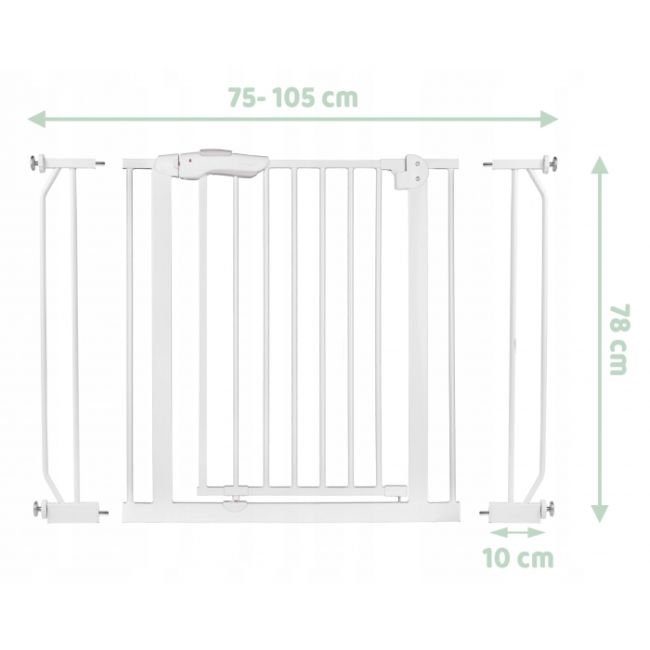 Poarta siguranta 75-105 cm nukido 718000 - alb edeedi718000