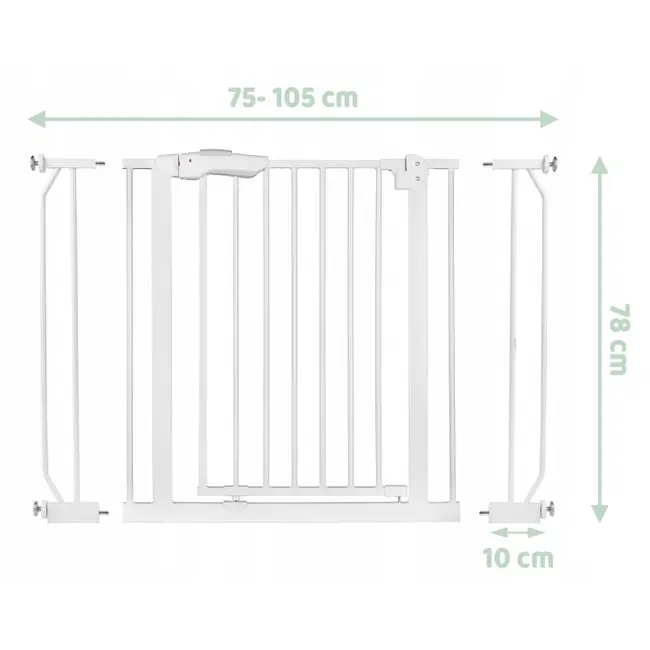 Poarta siguranta 75-105 cm nukido 718000 - alb edeedi718000