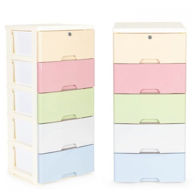 Raft cu 5 compartimente pentru depozitarea diverselor obiecte modernhome 04a - multicolor edeedipjjcbs0022-05a