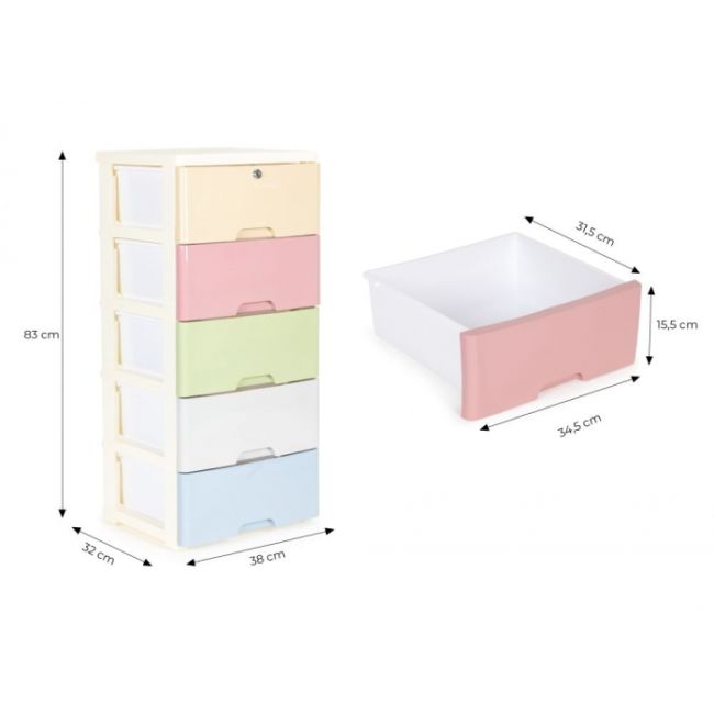 Raft cu 5 compartimente pentru depozitarea diverselor obiecte modernhome 04a - multicolor edeedipjjcbs0022-05a
