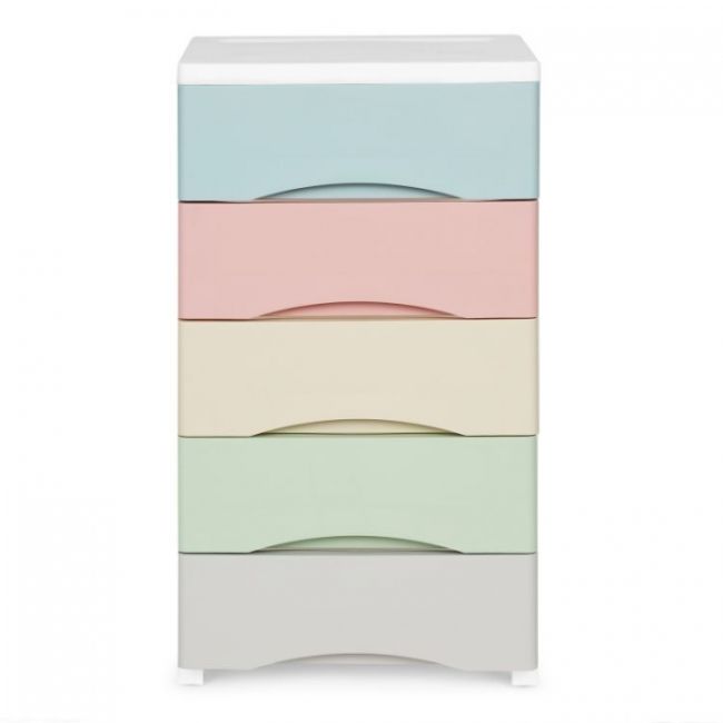 Raft pe roti cu 5 compartimente pentru depozitarea jucariilor modernhome - multicolor edeedipjjcbs0024-05c