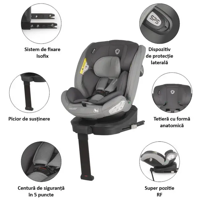 Scaun auto isize 40-150 cm coccolle sidra moonlit grey smb324087171