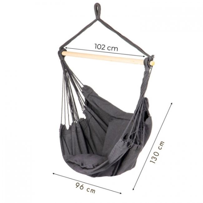 Scaun brazilian, tip hamac, cu 2 perne modernhome gw-917 - gri edeedigw-917grey