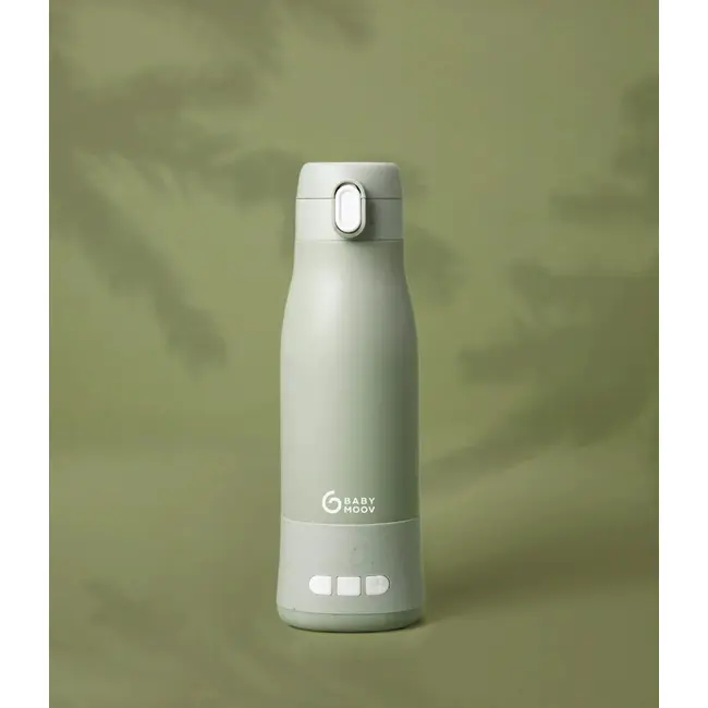 Babymoov - Moov & Feed incalzitor de biberoane portabil si reincarcabil, Sage Green bbba002104
