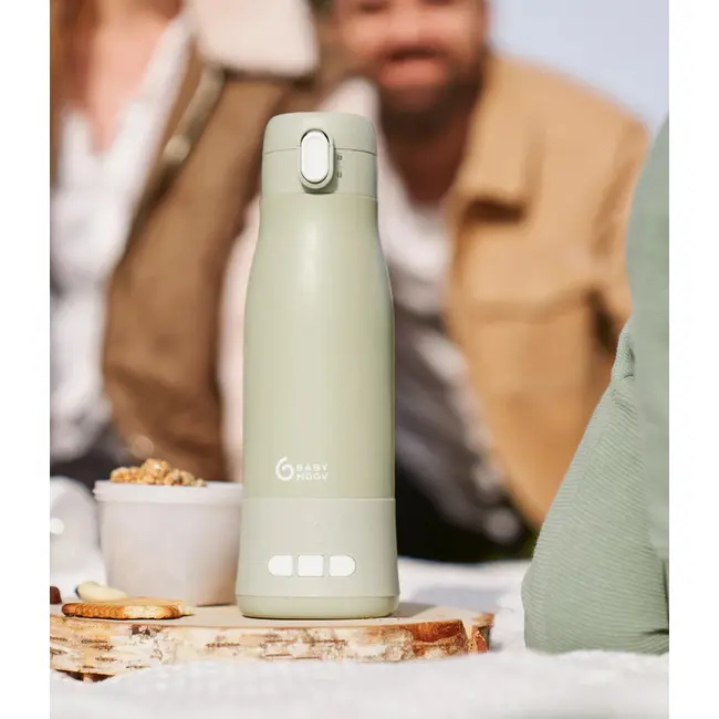 Babymoov - Moov & Feed incalzitor de biberoane portabil si reincarcabil, Sage Green bbba002104
