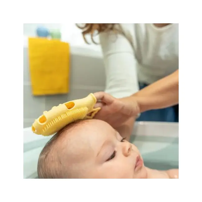 Badabulle - perie de masaj din silicon pentru scalpul bebelusului bbbb032007