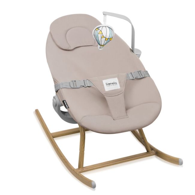 Balansoar, Lionelo, Dalia, 4 in 1, Inaltime reglabila in 2 pozitii, Cu husa detasabila, Cu bara de jucarii, Pana la 9 kg, Bej BYNLO-DALIA_ROCKER_BEIGE_SAND