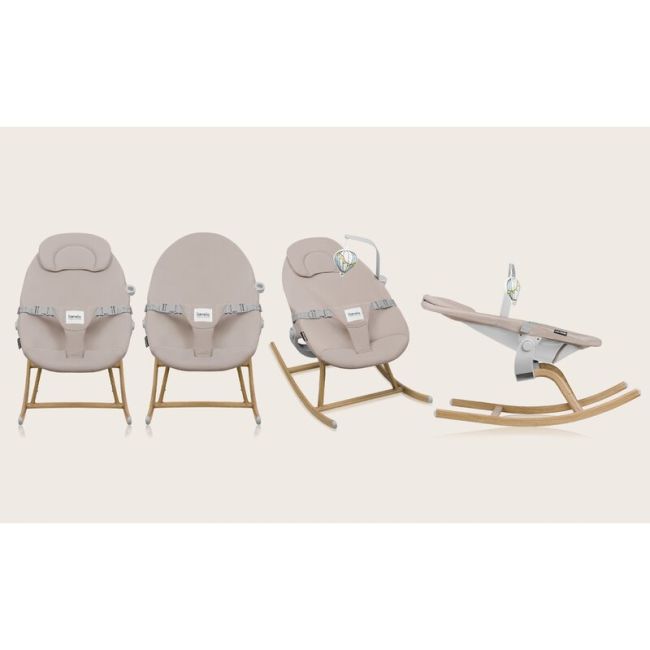 Balansoar, Lionelo, Dalia, 4 in 1, Inaltime reglabila in 2 pozitii, Cu husa detasabila, Cu bara de jucarii, Pana la 9 kg, Bej BYNLO-DALIA_ROCKER_BEIGE_SAND