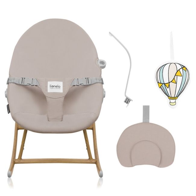 Balansoar, Lionelo, Dalia, 4 in 1, Inaltime reglabila in 2 pozitii, Cu husa detasabila, Cu bara de jucarii, Pana la 9 kg, Bej BYNLO-DALIA_ROCKER_BEIGE_SAND