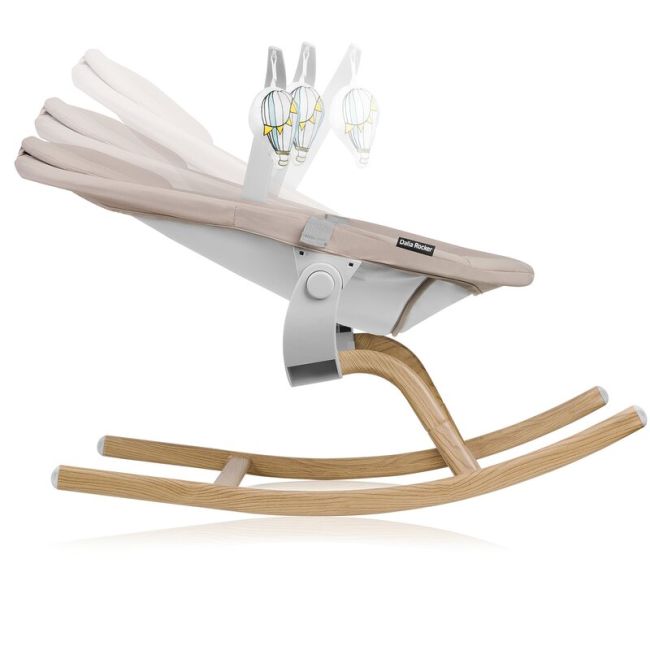 Balansoar, Lionelo, Dalia, 4 in 1, Inaltime reglabila in 2 pozitii, Cu husa detasabila, Cu bara de jucarii, Pana la 9 kg, Bej BYNLO-DALIA_ROCKER_BEIGE_SAND