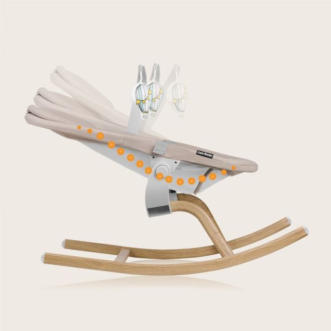 Balansoar, Lionelo, Dalia, 4 in 1, Inaltime reglabila in 2 pozitii, Cu husa detasabila, Cu bara de jucarii, Pana la 9 kg, Bej BYNLO-DALIA_ROCKER_BEIGE_SAND